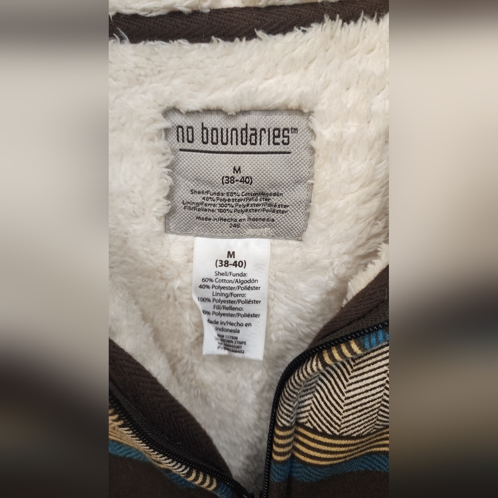 No Boundaries Faux Fur lined Hoodie sweatshirt Medium jacket - Picture 4 of 4